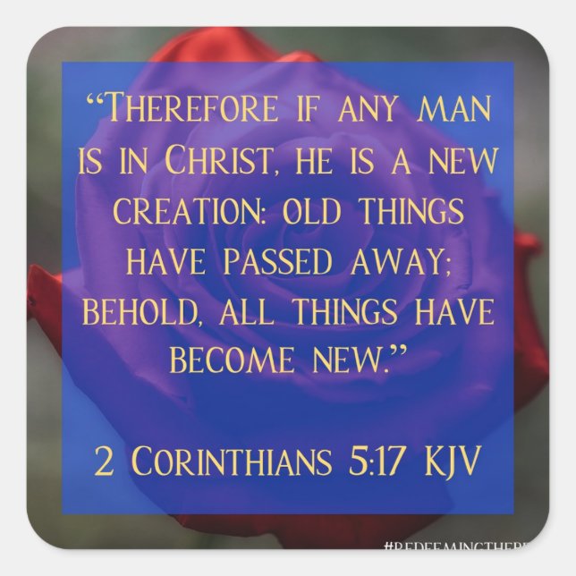 2 Corintios 5:17 Redención de los Beast Pegatinas (Anverso)