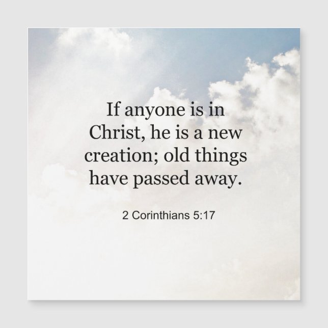 2 Corintios 5:17, versículo de la Biblia, (Anverso)