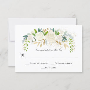 #2 Cream White Roses Purpurina Greenery RSVP  