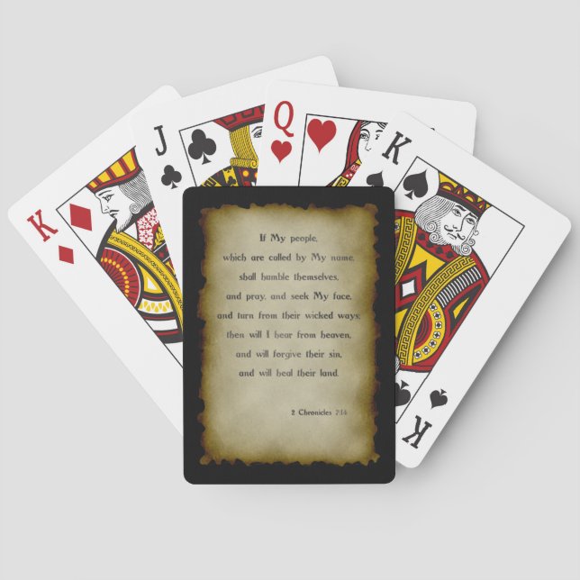 2 Crónicas 7:14 Cartas de reproducción (Reverso)