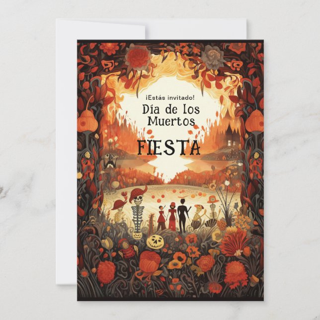 💀 🎉 2 de la invitación del Día de Muertos (Anverso)