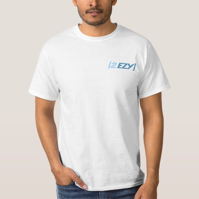 "2 EZY" polo azul de los hombres de dos lados (Anverso)
