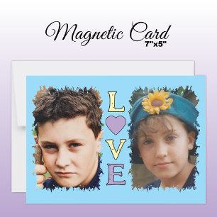 2 foto Amor tarjeta magnética azul amarilla