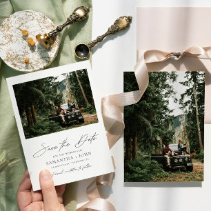 2 Foto Boda Simple Guardar La Invitación De Fecha