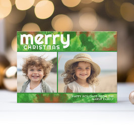 2 Foto: Feliz Navidad - Verde Rojo de tinte