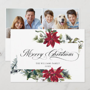 2 FOTO Feliz Tarjeta de Navidad con elegante Poins