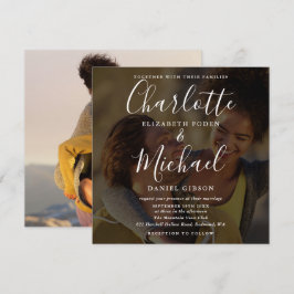 2 Foto Invitación de Boda con Letra de Firma Elega