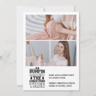 2 Foto Invitación de embarazo en árbol de Navidad