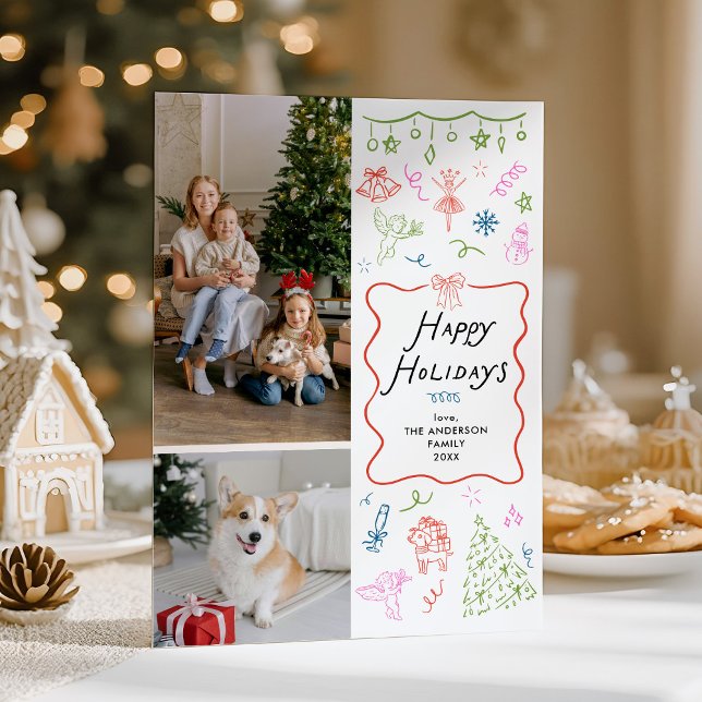 2 Foto Mano caprichosa dibujando tarjeta navideña  (Subido por el creador)