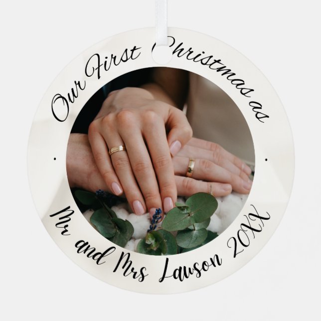 2 Foto Nuestro primer ornamento navideño casado de (Reverso )