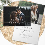 2 Foto Por Siempre Boda Gracias Tarjeta<br><div class="desc">Simple y elegante boda de caligrafía gracias tarjeta de foto doblada. Perfecto para bodas,  cumpleaños,  graduaciones y otros eventos. Para una personalización más avanzada de este diseño,  haga clic en el BOTÓN HERRAMIENTA DE DISEÑO AZUL.</div>
