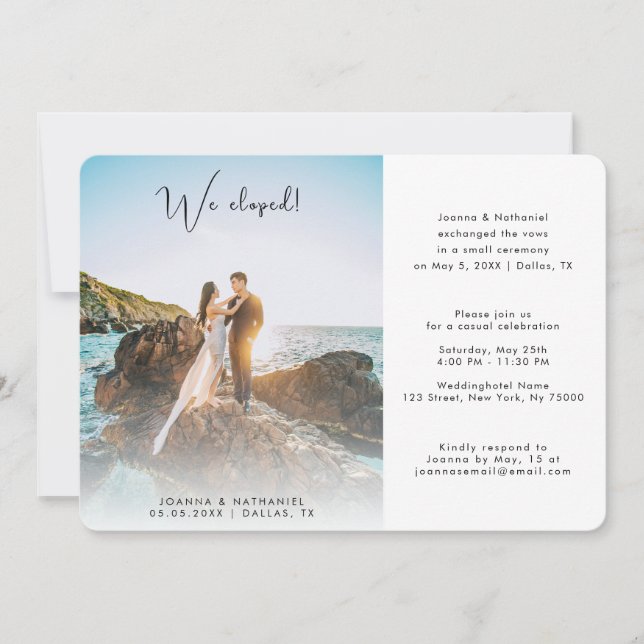 2 Foto Que Elegimos Invitación Matrimonial Elegant (Anverso)