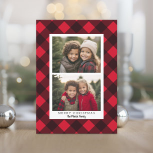 2 Foto Red Black Buffalo plaid - Feliz Navidad