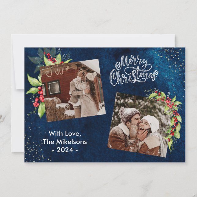 2 Foto Saludos de Temporada Bayas de Navidad (Anverso)