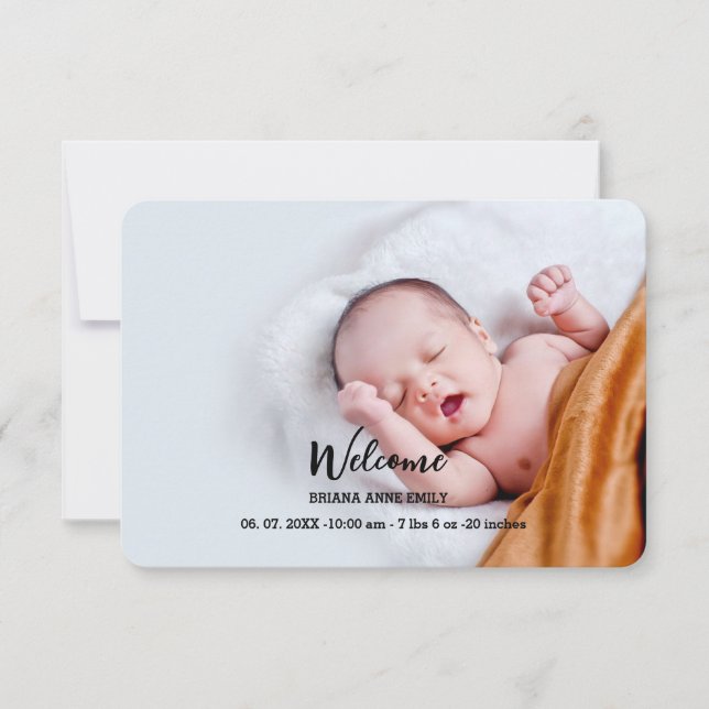 2 foto Tarjeta de anuncio de nacimiento | anuncio  (Anverso)