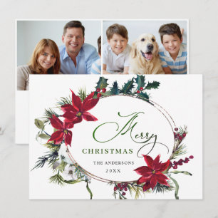 2 FOTO Tarjeta de Navidad elegante de Poinsettia