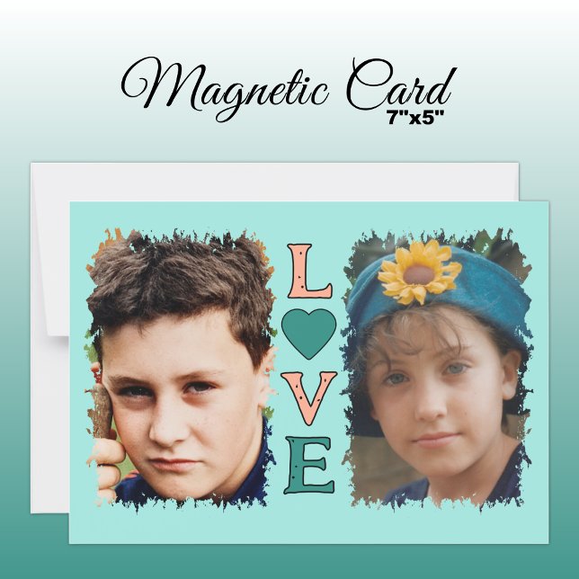 2 foto tarjeta magnética de amor verde melocotón (Subido por el creador)