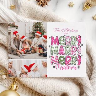 2 Fotografía Verde Rosa Feliz Navidad