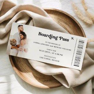 2 fotos Boda de tarjetas de embarque de entradas d
