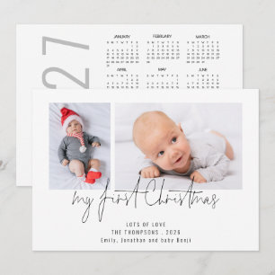 2 Fotos Calendario 2027 Primera Navidad del Bebé