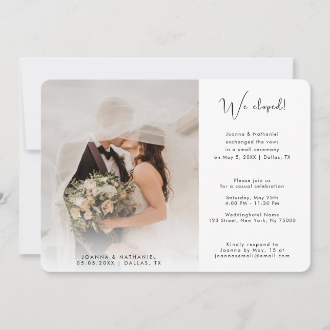 2 fotos Nos escapamos Recién casados Anuncio Simpl (Anverso)