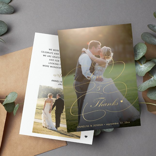2 fotos oro caligrafía amor y agradecimiento boda (Subido por el creador)