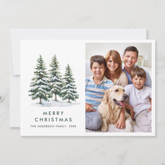 2 Fotos: Saludo de árbol de Navidad Minimalista (Anverso)