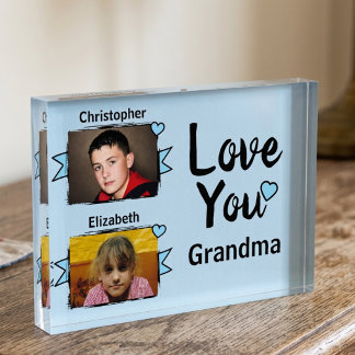 2 fotos te amo abuela azul