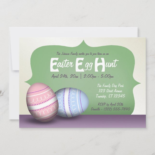 2 huevos decorados - Invitaciones a la caza de hue (Anverso)