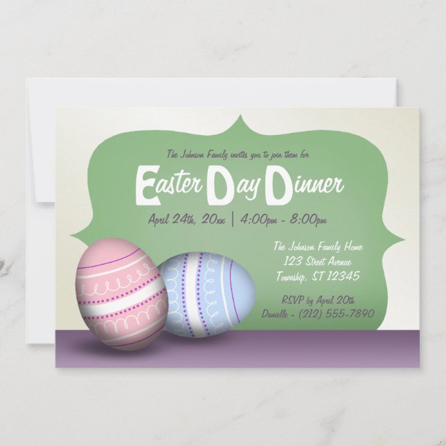 2 Huevos decorados - Invitaciones a la cena del Dí (Anverso)