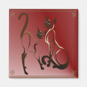 2 imán de gatitos siameses