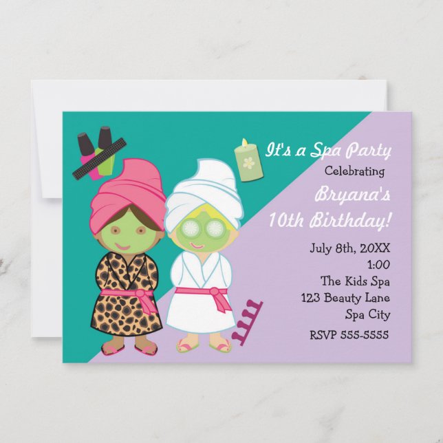 2 Invitación a la fiesta de belleza para Chicas de (Anverso)