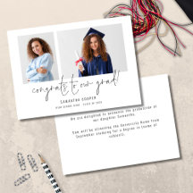 2 Invitación de Graduación de Foto de Congrats