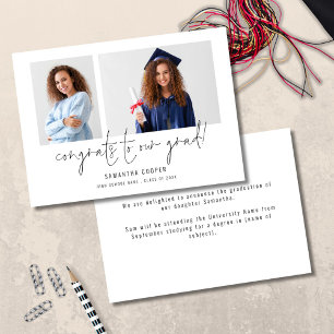 2 Invitación de Graduación de Foto de Congrats