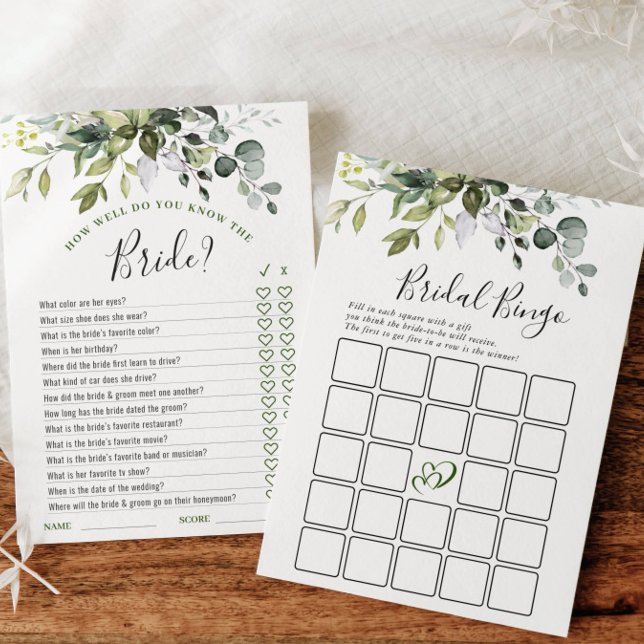 2 juegos de duchas nupciales tarjeta Eucalyptus el (Subido por el creador)