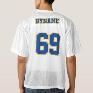 2 Lado BLUE OLD GOLD WHITE Mens Football Jersey