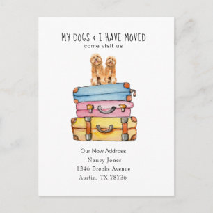 2 linda invitación en movimiento del perro Doodle 