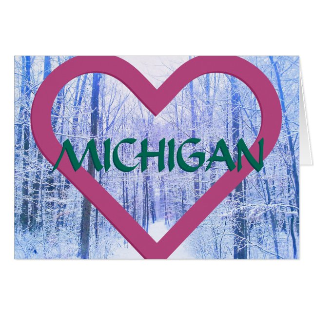 2 MADERA DE INVIERNO DEL CORAZÓN MICHIGAN (Anverso (Horizontal))