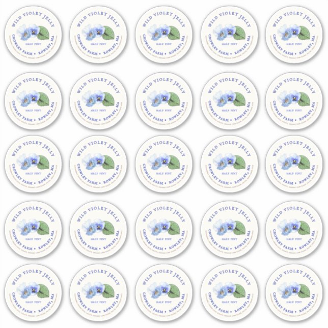 2" Mason Jar Etiqueta de la tapa Violet Jelly Viny (Anverso)