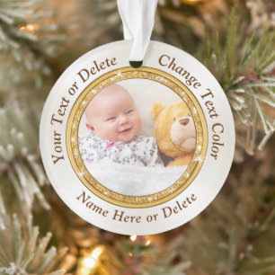 2 Ornamentos de fotos personalizados a lados 1 ó 