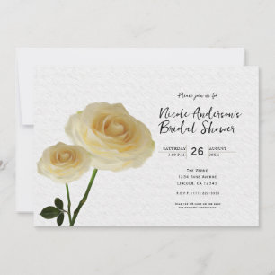 2 Rosas Pintadas de Blanco Invitaciones para Despe