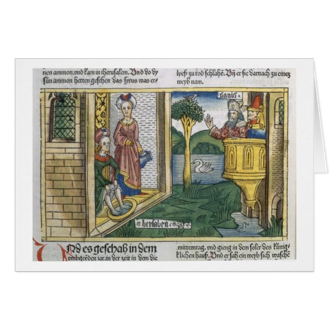 2 Samuel 11 1-5 David ve Bathsheba el bañarse, de (Anverso (Horizontal))