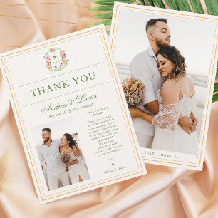2 Tarjeta de agradecimiento al Boda Monograma de á