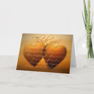 2 tarjeta de agradecimiento de corazón dorado!