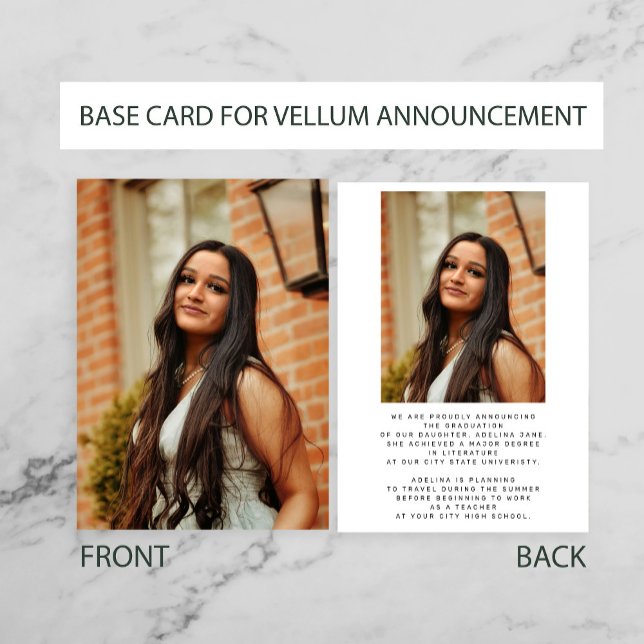 2 TARJETA DE BASE blanca fotográfica para graduaci (Subido por el creador)