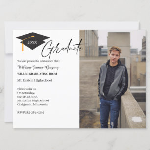 2 Tarjeta de Invitación mínima de graduación de fo