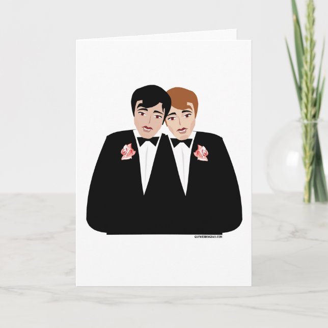 2 Tarjetas de matrimonio gay en Grooms (Anverso)