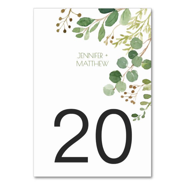 #2 Tarjetas de mesa de vegetación rústica de ensue (Anverso)