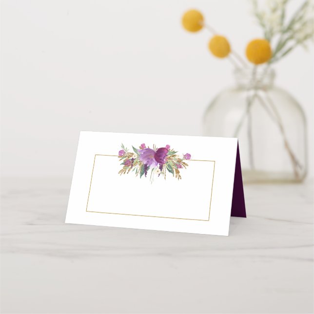 #2 Tarjetas de plaza de flores silvestres moradas  (Anverso)