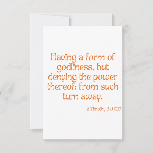 2 Timothy 3:5 KJV Bible Scripting Tarjeta de salud (Anverso)